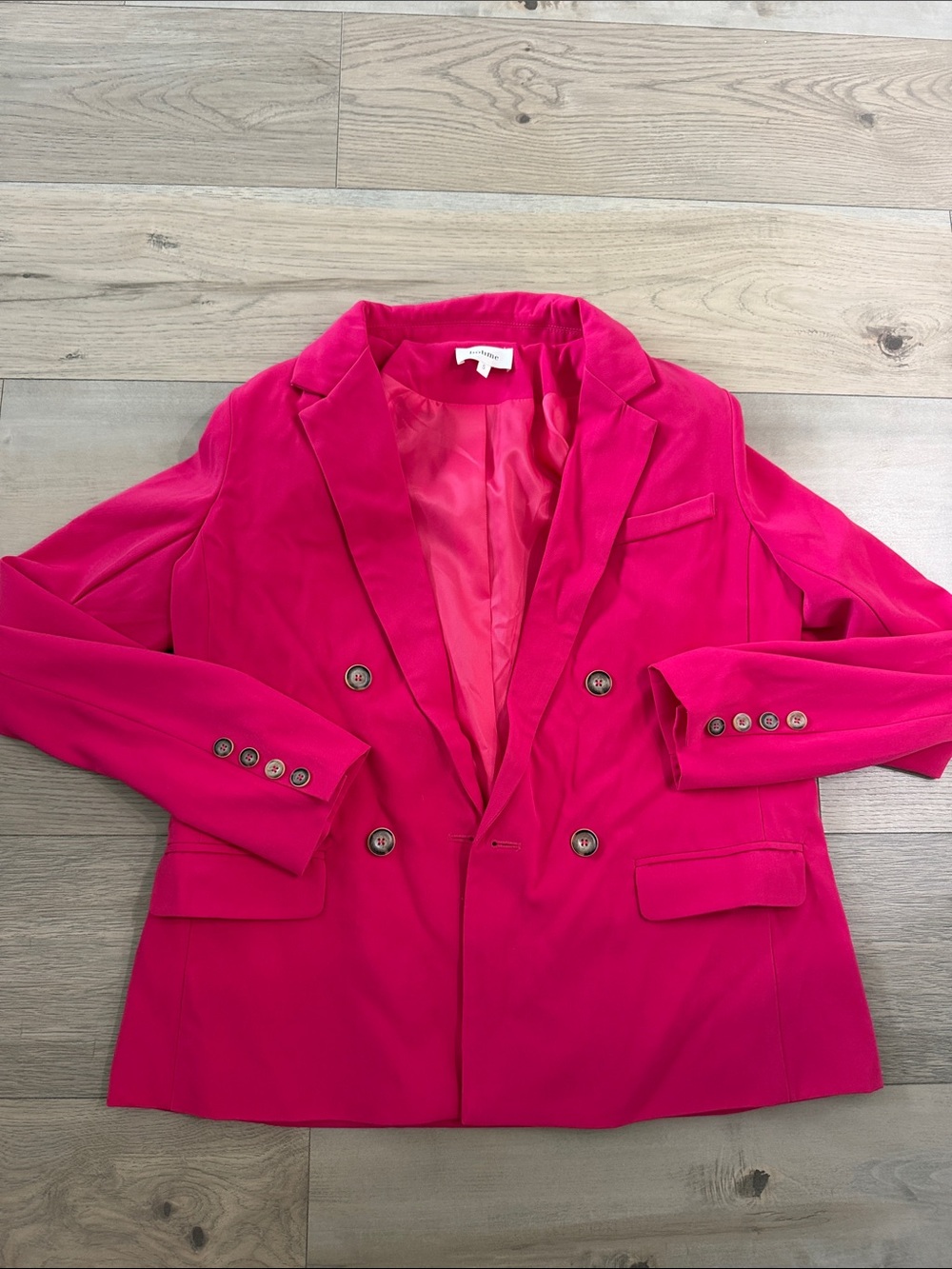 Zara Hot Pink Double-Breasted Blazer
